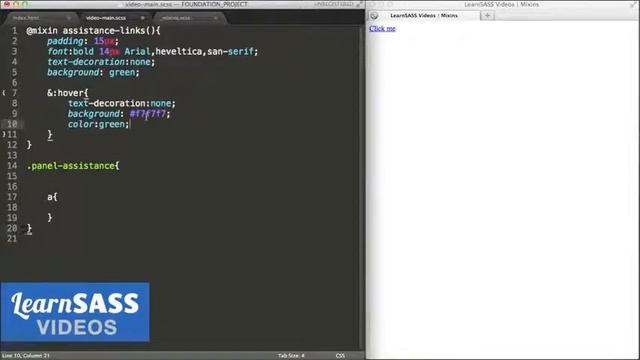 LearnSASS Video Tutorials: Mixins смотреть онлайн