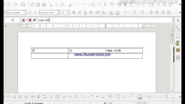 Using sum function in Libre office writer. смотреть онлайн