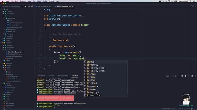 Laravel Roles & Permissions - 07 Using Database Seeder смотреть онлайн