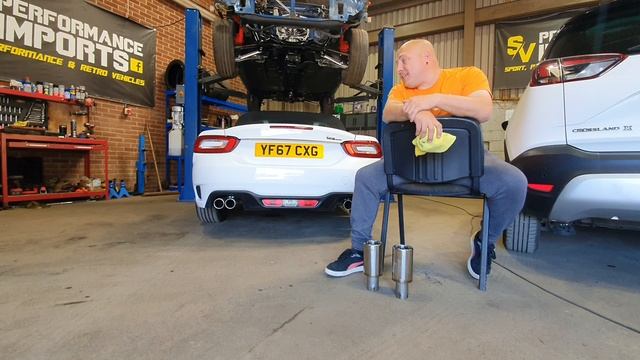 Turbo back stainless Piper exhaust on the Fiat 124 Spider. смотреть онлайн