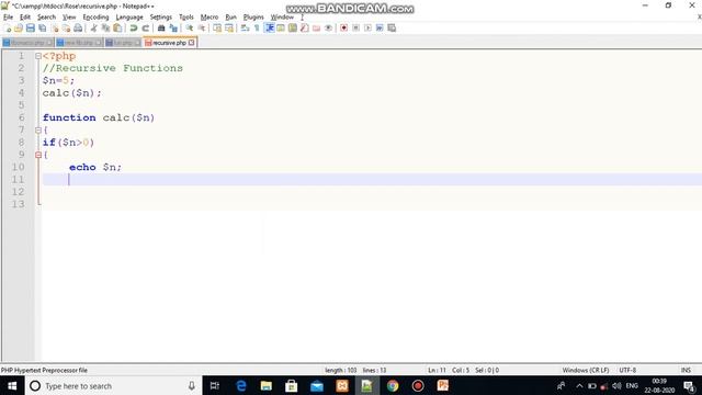 Recursive functions in PHP - T. MOHANA PRIYA, DR.SNSRCAS смотреть онлайн