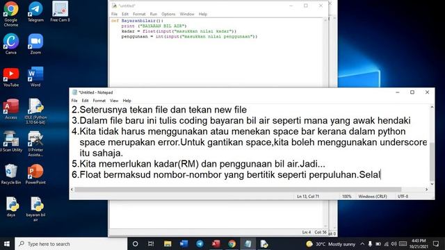 ASAS PYTHON|Cara mengira bayaran bil air menggunakan python| смотреть онлайн