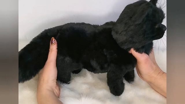 Черный кот. Реалистичная игрушка Кот Бегемот. смотреть онлайн