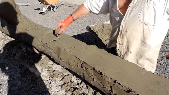 как сделать кору дерева из цемента .бордюр для дорожки... мастер класс смотреть онлайн