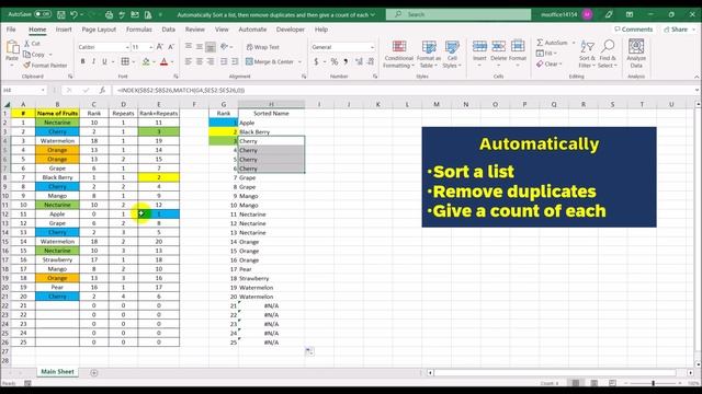 Automatically (1) Sort (2) Remove duplicates (3) Count occurrences of each смотреть онлайн