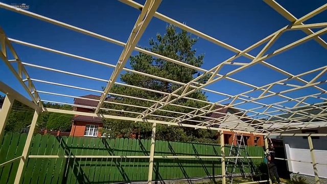 Навес для бассейна из поликарбоната смотреть онлайн