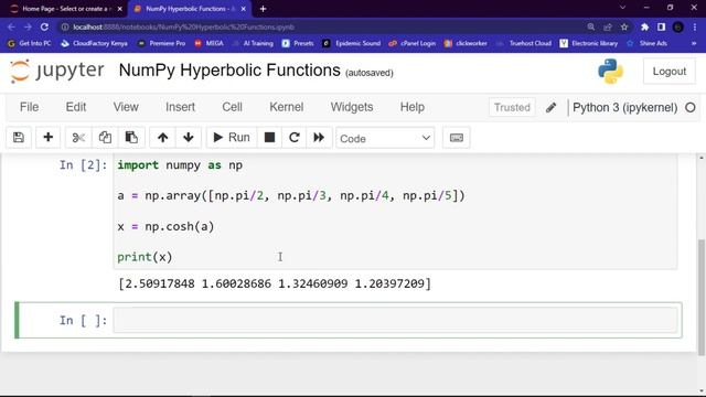 NumPy UFUNC | LESSON 11 | NUMPY HYPERBOLIC FUNCTIONS смотреть онлайн