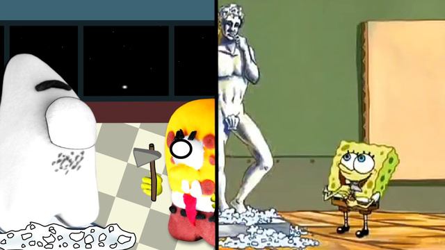Spongebob Vs Among Us : Now It's Art Animation смотреть онлайн