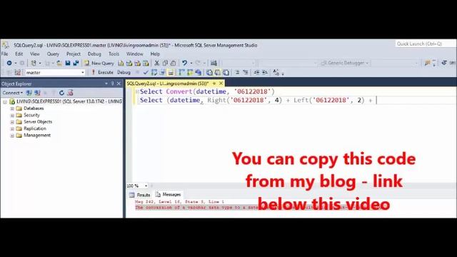 MSSQL - Fix Error - The conversion of a varchar data type to a datetime data type смотреть онлайн