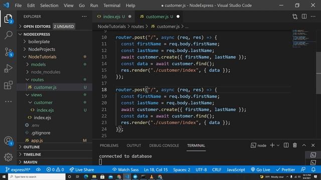 Node - Route, MongoDB, EJS - Part 5 смотреть онлайн