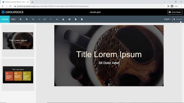 How to open and view PPTX files in a browser | GroupDocs.Viewer App Tutorial смотреть онлайн