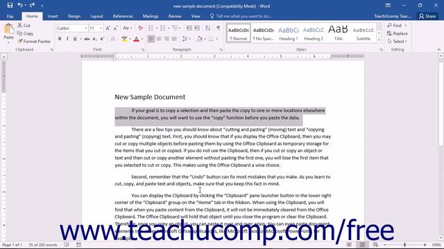 Word 2016 Tutorial Cutting, Copying, and Pasting Microsoft Training смотреть онлайн