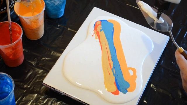 FLUID ART для начинающих. Интерьерная Картина жидким акрилом. смотреть онлайн