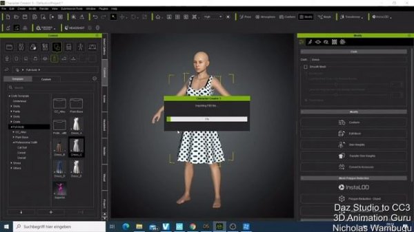 Daz studio tutorial for beginners - How to import a Daz Studio Character to Character Creator 3