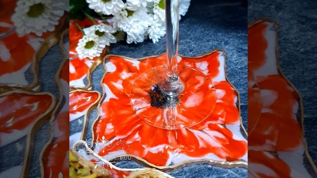 эпоксидная смола. Сервировочный набор. Ручная работа.