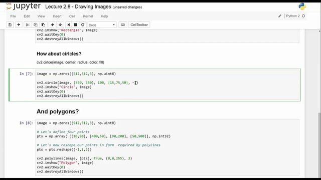 Computer Vision Intro™ OpenCV 3 in Python & Machine Learning : Drawing Images смотреть онлайн