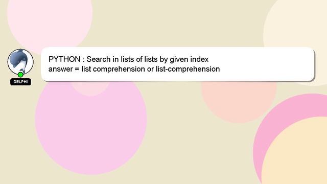 PYTHON : Search in lists of lists by given index смотреть онлайн