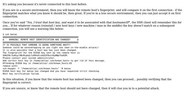 Does the "authenticity of host can't be established" message in SSH reflect a security risk? смотреть онлайн