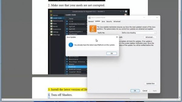 Fix OpenGL Error: 1282 (Invalid Operation) in Minecraft