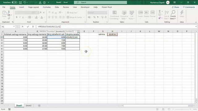 Excel - Izračun radnih sati sa satnicom Luka Kobeščak смотреть онлайн