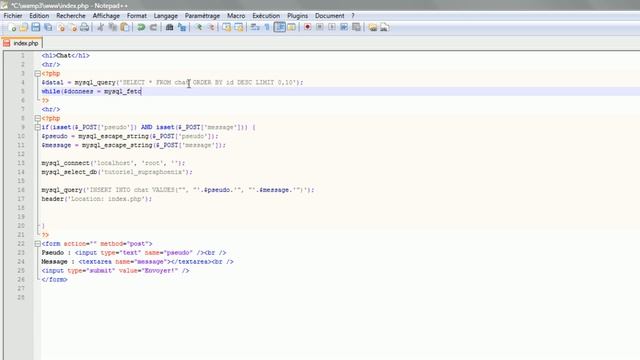 Créer un site web - Apprendre le PHP (#12 : TP : Création d'un chat basique) смотреть онлайн