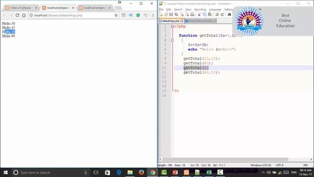 42 Default Value For Arguments In PHP Functions смотреть онлайн