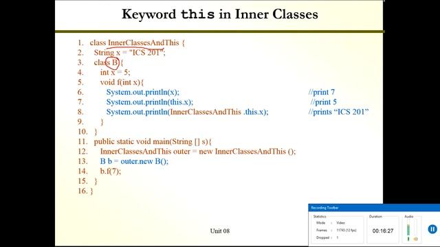Inner Class In java смотреть онлайн