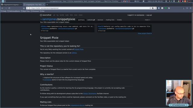 Snippet Pixie: Next - Go internal packages, moved from GitHub to SourceHut | Always Developing #95 смотреть онлайн