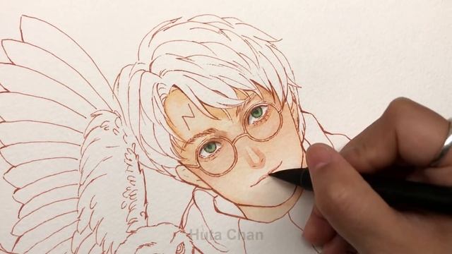Drawing Harry Potter From My Sister's | Huta Chan | Semi Realistic смотреть онлайн