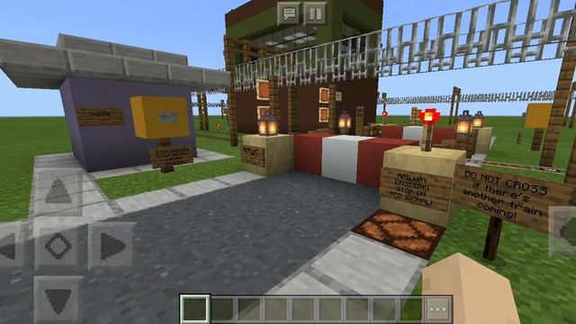 Two Trains On A Minecraft Railway Crossing