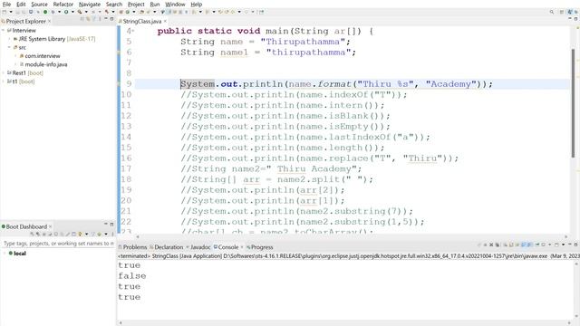 String class methods in Java | Thiru Academy смотреть онлайн