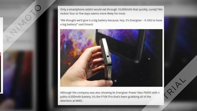 Energizer: World`s first smartphone massive battery 16k mAh at MWC 2018 смотреть онлайн