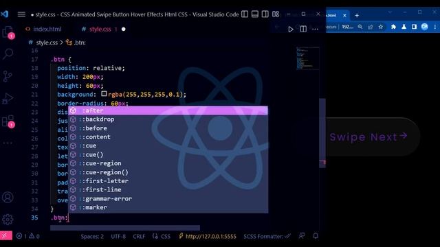 CSS Animated Swipe Button Hover Effects Html CSS смотреть онлайн