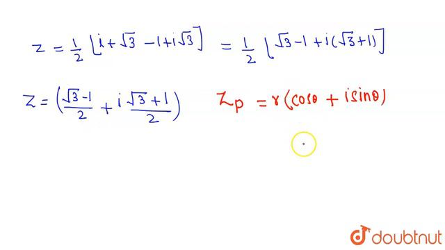 Write the complex number ` z = (i-1)/(cos pi/3 + i sin pi/3)`in polar form. смотреть онлайн