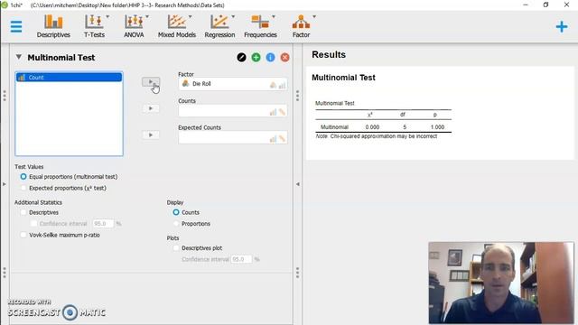 Performing a One-Way Chi Square Test (Goodness of Fit) in JASP смотреть онлайн