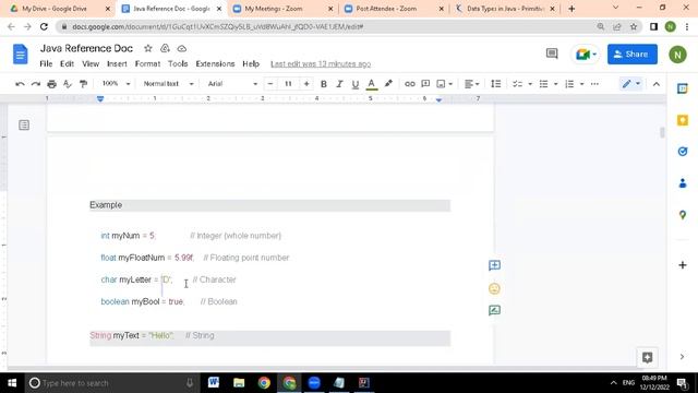 Day6_Part1 Data Types In Java Theory смотреть онлайн