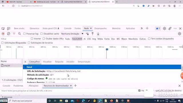 Fetch API - fetch008 - Inspecionando o painel Fetch/XHR смотреть онлайн