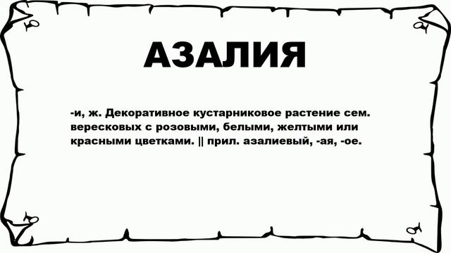 АЗАЛИЯ - что это такое? значение и описание смотреть онлайн