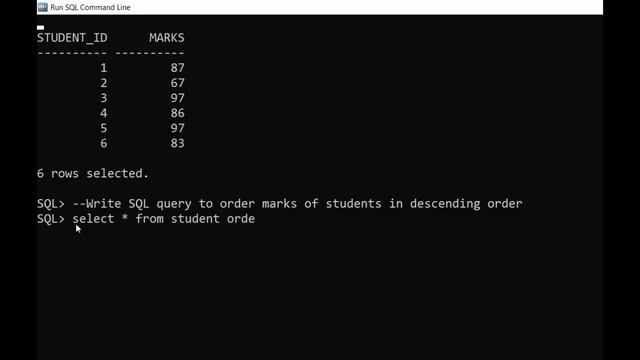SQL command to order the table in descending order смотреть онлайн
