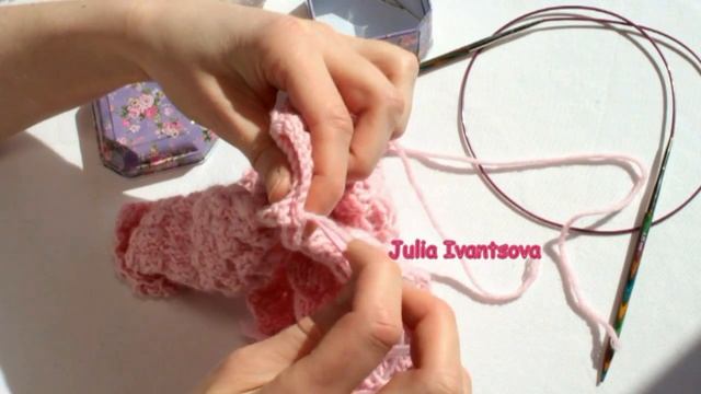 Шапочка для девочки от 1,5 годика. МАСТЕР КЛАСС. ВЯЗАНИЕ СПИЦАМИ