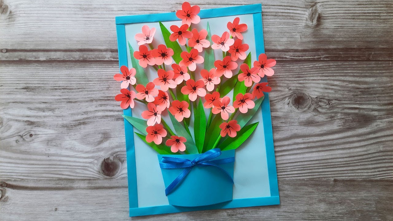 Аппликация "Объемные цветы" из бумаги смотреть онлайн