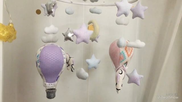 Мобиль с воздушными шарами и слониками смотреть онлайн