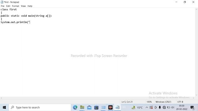 java program in notepad Message declear in screen смотреть онлайн