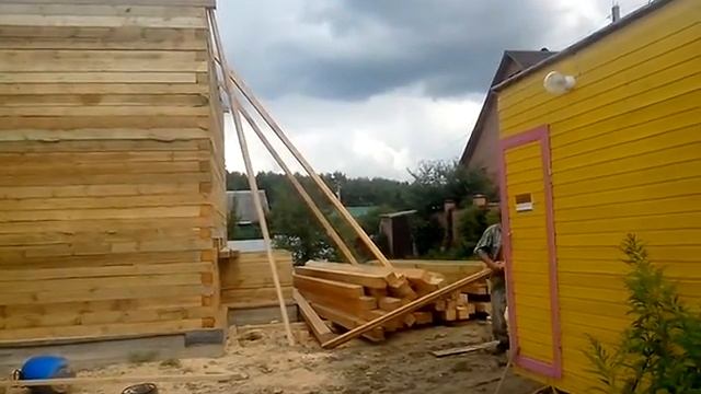 Возведение лесов на дом из бруса для кровли смотреть онлайн