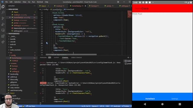React Navigation screen options et personnalisation de header смотреть онлайн