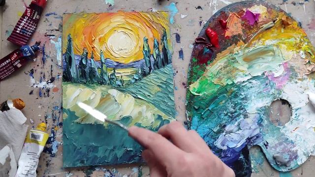 МАКИ В ТОСКАНЕ ❤️ мастихином ИМПАСТО смотреть онлайн