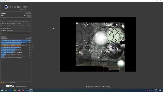Cinebench R15 Ryzen 5 3400g + 8Gb Ram HyperFury 2666 Mhz - Prueba Sintética CPU смотреть онлайн