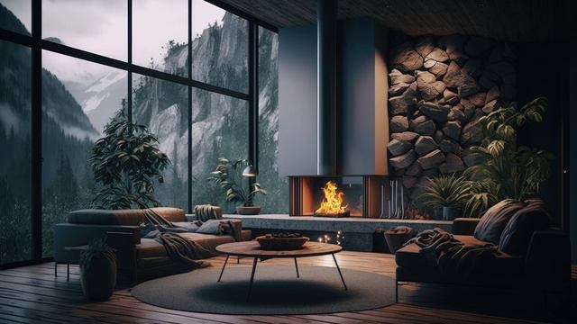 Побег в роскошную хижину в тропическом лесу со звуками камина уютное чтение и сон смотреть онлайн