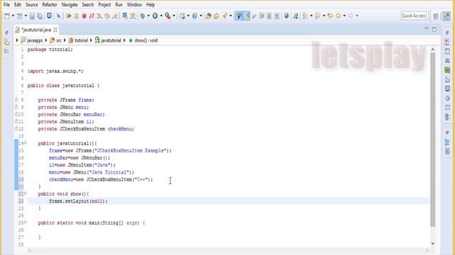 Video #84 - Java Swing Tutorial - JCheckBoxMenuItem Example #2 смотреть онлайн