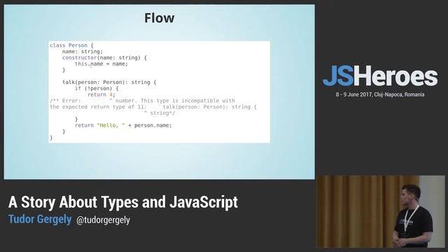 JSHeroes 2017 | Tudor Gergely - A Story About Types and JavaScript смотреть онлайн